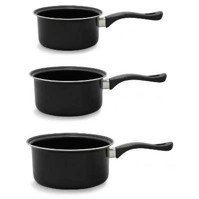 Brentwood 3-Piece Nonstick Carbon Steel Saucepan Set In Black 6 Brentwood 3-Piece Nonstick Carbon Steel Saucepan Set In Black - Image 4