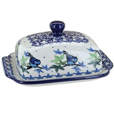 Blue Rose Polish Pottery 295 Ceramika Artystyczna Butter Dish 19 Blue Rose Polish Pottery 295 Ceramika Artystyczna Butter Dish - Image 17