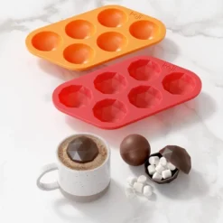 Koji Set/2 Chocolate Bomb Mold: Silicone Cocoa & Hot Chocolate Bombs Molds, 12 Cavities, Dishwasher-Safe, Red/Orange -Target KitchenAid GUEST d96514d8 997c 4538 a5d4 a2163173fb8a
