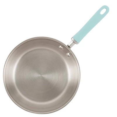Rachael Ray Create Delicious 10pc Stainless Steel Cookware Set Light Blue Handles: Induction Safe, Dishwasher Safe 4 Rachael Ray Create Delicious 10pc Stainless Steel Cookware Set Light Blue Handles: Induction Safe, Dishwasher Safe - Image 2