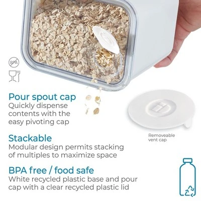 IDesign Medium Canister With Removable Pour Cap - Set Of 4 - White 8 IDesign Medium Canister With Removable Pour Cap - Set Of 4 - White - Image 6