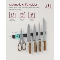 VASAGLE Bakers Rack With Magnetic Knife Holder, Paper Holder, Wire Basket, 8 Hooks, Organizers And Storage, Baker's Rack With Wire Basket -Target KitchenAid GUEST da2d572a 5204 4c84 ad39 acec77bd9e27