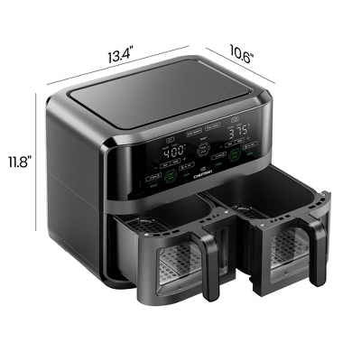 Chefman Dual Basket Digital Air Fryer Oven W/ Easy View Windows, 2 Independent 3 Qt Baskets - Black 9 Chefman Dual Basket Digital Air Fryer Oven W/ Easy View Windows, 2 Independent 3 Qt Baskets - Black - Image 7