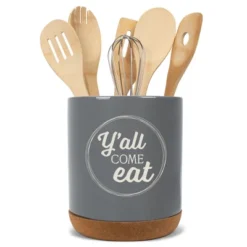 Elanze Designs Y'all Come Eat Southern Accent Ceramic Cork Bottom Gray Large Capacity Utensil Holder Crock For Countertop Storage, Stylish & Durable 9 Elanze Designs Y'all Come Eat Southern Accent Ceramic Cork Bottom Gray Large Capacity Utensil Holder Crock For Countertop Storage, Stylish & Durable -Target KitchenAid GUEST da77ed66 468d 4b8a 91c4 de28167ad61f