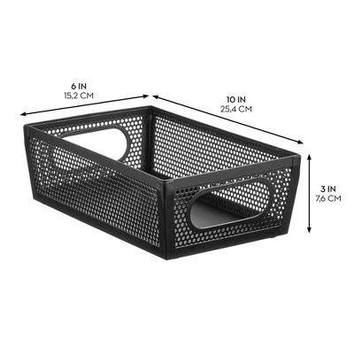 Perforated Metal Storage Bin With Handles 3 Perforated Metal Storage Bin With Handles