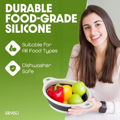 With Over-Sink Water Draining Base For Pasta Fruits And Vegetables, White (3 Sizes, 3QT, 4QT And 5 Quart) 7 With Over-Sink Water Draining Base For Pasta Fruits And Vegetables, White (3 Sizes, 3QT, 4QT And 5 Quart) - Image 5