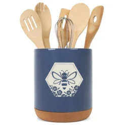Elanze Designs Bee Honeycomb Flowers Arrangement Ceramic Cork Bottom Navy Blue Large Capacity Utensil Holder Crock For Countertop Storage, Stylish & -Target KitchenAid GUEST db2ed19c eb2c 4943 b82d 6333c46aafc4