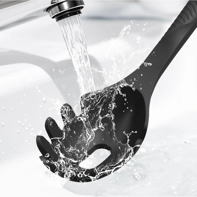 Itopfox Silicone Cooking Utensils Set - Heat Resistant, Nonstick Kitchen Tools With Spatulas, Spoons, Whisk, Tongs, Dishwasher Safe, Black 8 Itopfox Silicone Cooking Utensils Set - Heat Resistant, Nonstick Kitchen Tools With Spatulas, Spoons, Whisk, Tongs, Dishwasher Safe, Black - Image 6