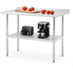 Acekool 24x48 Inch Stainless Steel Prep Table With Backsplash, Adjustable Open Shelf, Easy Clean Surface, Heavy Duty Kitchen Workstation -Target KitchenAid GUEST dbd63af8 16db 4136 92a9 b0dfcb0f27b6