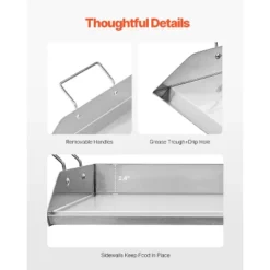 VEVOR Stainless Steel Griddle, 18x16 Inch Universal Flat Top Rectangular Plate, Gas Grill Griddle For BBQ Grill, Teppanyaki, Silver 12 VEVOR Stainless Steel Griddle, 18x16 Inch Universal Flat Top Rectangular Plate, Gas Grill Griddle For BBQ Grill, Teppanyaki, Silver -Target KitchenAid GUEST dc0b1df1 9863 4a58 b89c 236f00c076eb