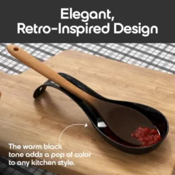 Omniware Simsbury Spoon Rest - Stoneware Kitchen Spoon Holder, Heat-Resistant With Lead-Free Glaze, 8.25” With Arched Handle, Dishwasher Safe (Black) -Target KitchenAid GUEST dc123ae2 5789 48bb a5d7 968184a20c33