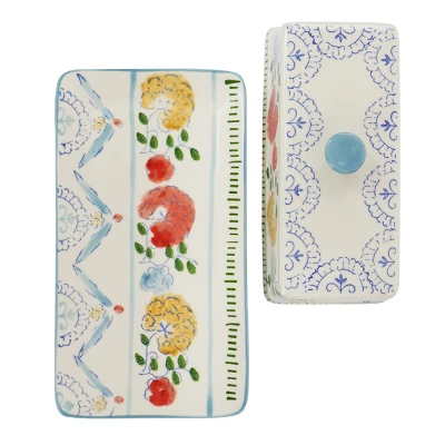 Gibson Elite Anaya 5 Piece Hand Painted Stoneware Table Accessory Set 7 Gibson Elite Anaya 5 Piece Hand Painted Stoneware Table Accessory Set - Image 5