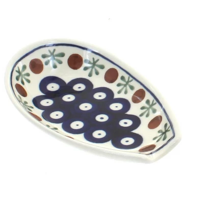 Blue Rose Polish Pottery 1015 Zaklady Small Spoon Rest 13 Blue Rose Polish Pottery 1015 Zaklady Small Spoon Rest - Image 11