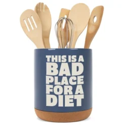Elanze Designs Funny Diet Healthy Eating Comedic Ceramic Cork Bottom Navy Blue Large Capacity Utensil Holder Crock For Countertop Storage, Stylish & -Target KitchenAid GUEST dc85e639 06cc 4e92 bbd1 84f11eb32523