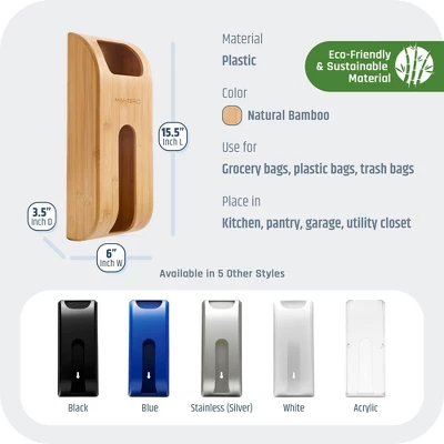 Manterio Bamboo Wall-Mounted Plastic Bag Saver – Durable Organizer For Grocery Bags 7 Manterio Bamboo Wall-Mounted Plastic Bag Saver – Durable Organizer For Grocery Bags - Image 5