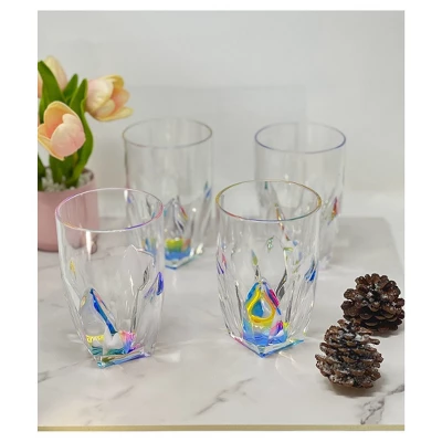 Rainbow Diamond Acrylic Glasses Drinking Set Of 4 Hi Ball (17oz), Plastic Drinking Glasses, BPA Free, Drinkware Set, Drinking Water Glasses 3 Rainbow Diamond Acrylic Glasses Drinking Set Of 4 Hi Ball (17oz), Plastic Drinking Glasses, BPA Free, Drinkware Set, Drinking Water Glasses