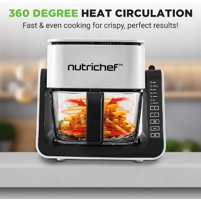 Electric Air Fryer & Grill For Healthy Cooking With 7-in-1 Functions, 4L Glass Pot, Easy Cleanup, White 5 Electric Air Fryer & Grill For Healthy Cooking With 7-in-1 Functions, 4L Glass Pot, Easy Cleanup, White - Image 3