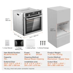 VEVOR Single Wall Oven, 24" Electric Built-in Wall Oven With 9 Cooking Functions, 2.68 Cu.Ft Electric Wall Ovens With Timer, 2800W Electric Oven -Target KitchenAid GUEST dcdb61e8 33ce 428a bdf7 f84a888a6538