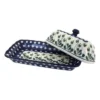 Blue Rose Polish Pottery A65 Ceramika Artystyczna Butter Dish