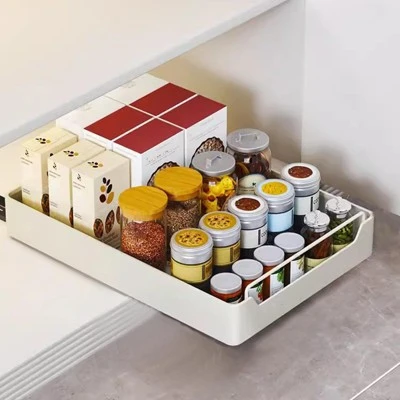 Pull Out Cabinet Organizer Fixed With Adhesive Film, Heavy Duty Storage And Organization Slide Out Pantry Shelves Sliding Drawer Pantry Shelf 8 Pull Out Cabinet Organizer Fixed With Adhesive Film, Heavy Duty Storage And Organization Slide Out Pantry Shelves Sliding Drawer Pantry Shelf - Image 6