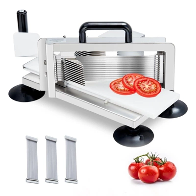 1/4"+3/8"+3/16" Stainless Steel Tomato Slicer | Heavy-Duty Commercial Manual Cutter With Non-Slip Feet | Ideal For Tomatoes 8 1/4"+3/8"+3/16" Stainless Steel Tomato Slicer | Heavy-Duty Commercial Manual Cutter With Non-Slip Feet | Ideal For Tomatoes - Image 6