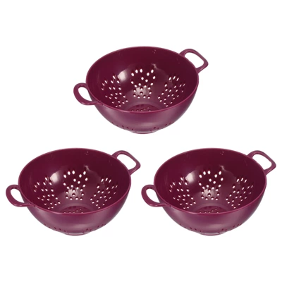 Unique Bargains Vegetable Fruit Kitchen Drain Sieve Plastic Colander 3 Pcs 7 Unique Bargains Vegetable Fruit Kitchen Drain Sieve Plastic Colander 3 Pcs - Image 5