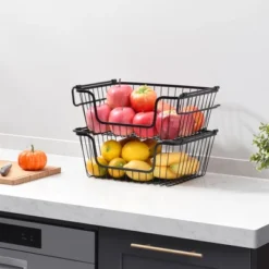 Oceanstar Stackable Metal Wire Storage Basket Set For Pantry, Countertop, Kitchen Or Bathroom – Black, Set Of 2 14 Oceanstar Stackable Metal Wire Storage Basket Set For Pantry, Countertop, Kitchen Or Bathroom – Black, Set Of 2 -Target KitchenAid GUEST dd87fdbb 3f48 4853 be74 a476ba1ba7b4