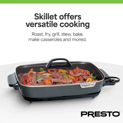 Presto 16" Slimline Electric Skillet, Nonstick Kitchen Appliance With Tempered Glass Lid 5 Presto 16" Slimline Electric Skillet, Nonstick Kitchen Appliance With Tempered Glass Lid - Image 3