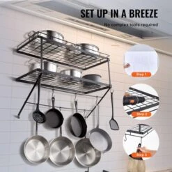VEVOR Pot Rack Wall Mounted, 30 Inch Pot And Pan Hanging Rack, Pot And Pan Hanger With 12 S Hooks, 55 Lbs Loading Weight 15 VEVOR Pot Rack Wall Mounted, 30 Inch Pot And Pan Hanging Rack, Pot And Pan Hanger With 12 S Hooks, 55 Lbs Loading Weight -Target KitchenAid GUEST de24dcc4 22d1 4f13 a8c9 30c96a2b9421
