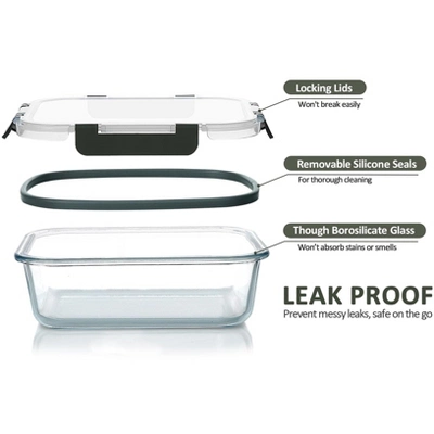 Itopfox Extra Large Glass Food Storage And Baking Containers Set With Airtight Lids, Microwave, Oven, Freezer And Dishwasher Safe 4 Itopfox Extra Large Glass Food Storage And Baking Containers Set With Airtight Lids, Microwave, Oven, Freezer And Dishwasher Safe - Image 2