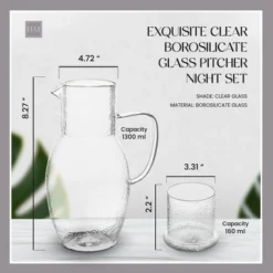 Elle Decor Bedside Pitcher Set, 44-Ounce Carafe With Cup Tumbler Doubles As A Lid, Made Of Borosilicate Glass, Clear -Target KitchenAid GUEST ded8769f 039c 479d a4de 2974438c5a91