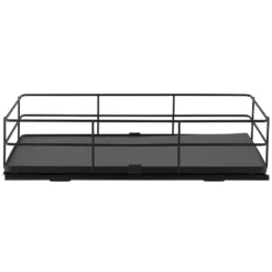Organize It All 9"x19.7" Slide Out Shelf Organizer: Steel Kitchen Cabinet Storage, Black, 4.5" Height, 12.13 Lbs