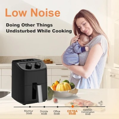OSTBA Air Fryer With 3D Rapid Air Circulation, Digital Touch Screen, Adjustable Temp & Time, Dishwasher Safe, Oil-Free Healthy Cooking, 2.5QT 8 OSTBA Air Fryer With 3D Rapid Air Circulation, Digital Touch Screen, Adjustable Temp & Time, Dishwasher Safe, Oil-Free Healthy Cooking, 2.5QT - Image 6