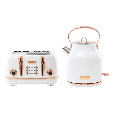 Haden Heritage 4 Slice Wide Slot Stainless Steel Toaster Bundled With 1.7 Liter Stainless Steel Electric Water Kettle, Ivory & Copper 8 Haden Heritage 4 Slice Wide Slot Stainless Steel Toaster Bundled With 1.7 Liter Stainless Steel Electric Water Kettle, Ivory & Copper - Image 6