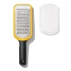 OXO Etched Medium Grater: Stainless Steel Handheld Cheese Grater With Soft-Grip Handle, Dishwasher-Safe, Yellow
