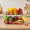 VEVOR 2 Tier Fruit Basket, Countertop Fruits Vegetable Bowl With Banana Hangers, Metal Wire Storage Stand For Kitchen Counter, Black -Target KitchenAid GUEST df947124 be2c 458b 810b a1fa59c03736