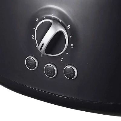 Brentwood Cool Touch 2-Slice Extra Wide Slot Retro Toaster In Black 4 Brentwood Cool Touch 2-Slice Extra Wide Slot Retro Toaster In Black - Image 2