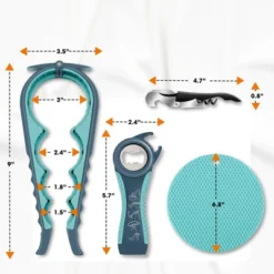 Cheer Collection Multi-Tool Jar & Bottle Opener Kit With Adjustable Jar, Wine, 5-in-1 Bottle Opener & Gripper Pad -Target KitchenAid GUEST dfa7104d f7f6 467f 8268 d46f9f6bc6c0