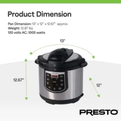 Presto 6 Qt Electric Pressure Cooker Plus, Stainless Steel Slow Cooker, Silver 11 Presto 6 Qt Electric Pressure Cooker Plus, Stainless Steel Slow Cooker, Silver -Target KitchenAid GUEST dfb316e8 64a5 4f50 b427 a25d38a64515