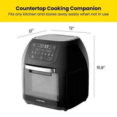 Chefman Multifunctional Digital 10 Qt. Air Fryer+ Rotisserie, Fry, Roast & Bake, 17 Presets - Black 12 Chefman Multifunctional Digital 10 Qt. Air Fryer+ Rotisserie, Fry, Roast & Bake, 17 Presets - Black - Image 10