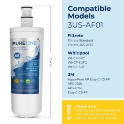 PURELINE 3US-AF01 Replacement Filter. Compatible With 3M® Filtrete 3US-AF01 Under Sink Water Filters (3 Pack)