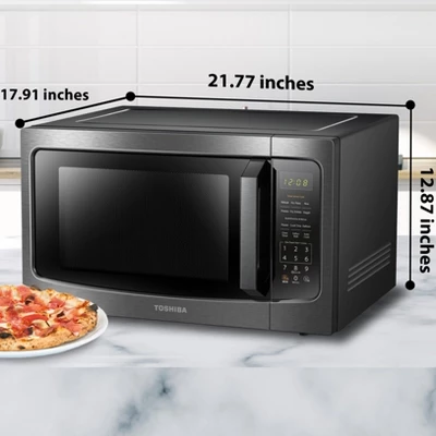 Toshiba 1.6 Cu. Ft. 1200-Watt Countertop Microwave Oven (Black Stainless Steel) 4 Toshiba 1.6 Cu. Ft. 1200-Watt Countertop Microwave Oven (Black Stainless Steel) - Image 2