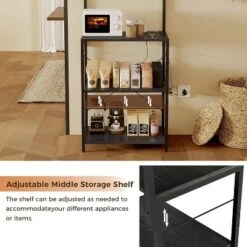 Kitchen Bakers Rack With Power Outlet, Microwave Stand, 4 Tiers Coffee Bar Station, Kitchen Storage Shelf W/Hooks, Rack For Spices, Pots Pans -Target KitchenAid GUEST e07bc3b7 e69b 4b8e b5dd b40dd0ae93b1