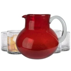 Artland Iris 90oz Hand Blown Pitcher & Set Of 4 14oz DOF Glasses, Lead-Free Bubble Shape Glassware For Stylish Serving And Dining -Target KitchenAid GUEST e0a9afed 602b 466f 9c33 217333d40e42