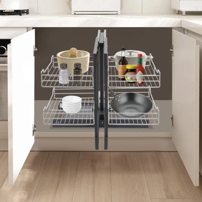 YIYIBYUS Pull-out Cupboard Organizer, Corner Pantry Organizer Shelves 3 YIYIBYUS Pull-out Cupboard Organizer, Corner Pantry Organizer Shelves