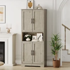 70 Inch Tall Kitchen Pantry Cabinet, Freestanding Storage Cabinet With 4 Doors And Adjustable Shelves For Dining Room -Target KitchenAid GUEST e192bc56 e721 4b3e 8da5 2183a07b0e87