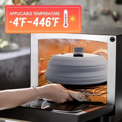 Itopfox Microwave Splatter Cover With Collapsible Design, Silicone Handle, And Steam Vent Hole For Safe And Even Cooking 4 Itopfox Microwave Splatter Cover With Collapsible Design, Silicone Handle, And Steam Vent Hole For Safe And Even Cooking - Image 2