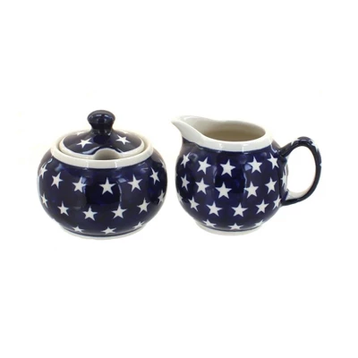 Blue Rose Polish Pottery 694-711 Zaklady Cream & Sugar Set 17 Blue Rose Polish Pottery 694-711 Zaklady Cream & Sugar Set - Image 15