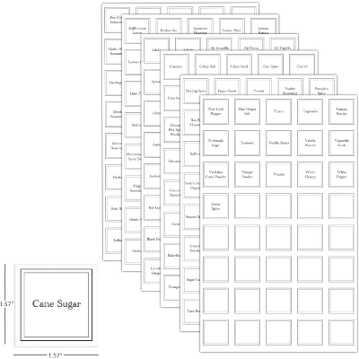 Good Cooking Removable Preprinted Spice Jar 1.5" Labels- 200 Different Spices With 40 Blanks (240 Total) No Residue, Fits Most Seasoning Shakers 5 Good Cooking Removable Preprinted Spice Jar 1.5" Labels- 200 Different Spices With 40 Blanks (240 Total) No Residue, Fits Most Seasoning Shakers - Image 3