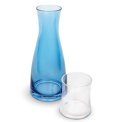 American Atelier Bedside Water Carafe With Clear Tumbler, 33-Ounce Pitcher And Matching Drinking Glass, Blue 3 American Atelier Bedside Water Carafe With Clear Tumbler, 33-Ounce Pitcher And Matching Drinking Glass, Blue